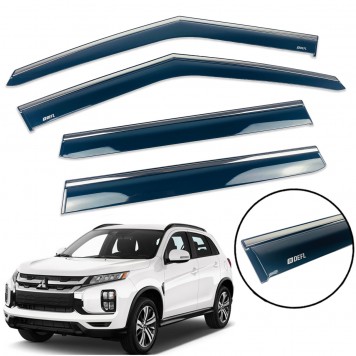 Дефлектори вікон Mitsubishi Outlander 2022+ з нерж. хром полоскою